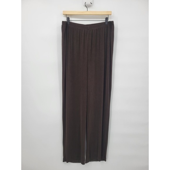 Maggie Barnes Brown Wide Leg Baggy High Rise Travel Pants 14 16 - Picture 1 of 9